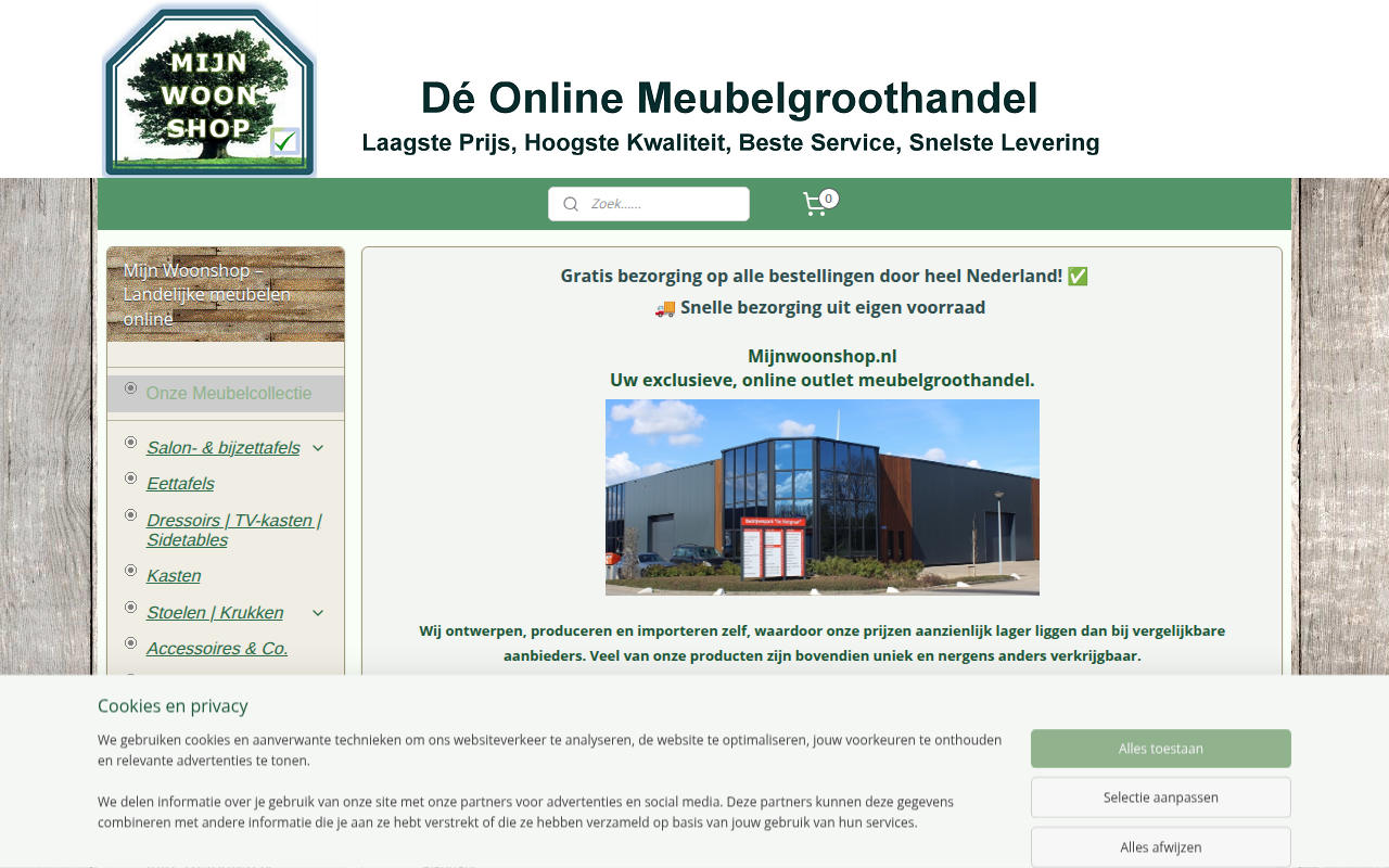 Screenshot van Mijnwoonshop