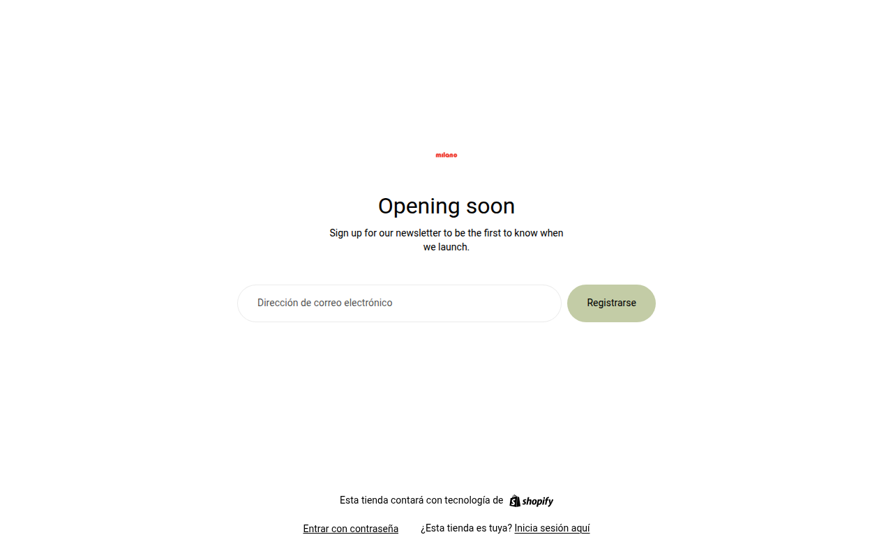 Screenshot van milano.com