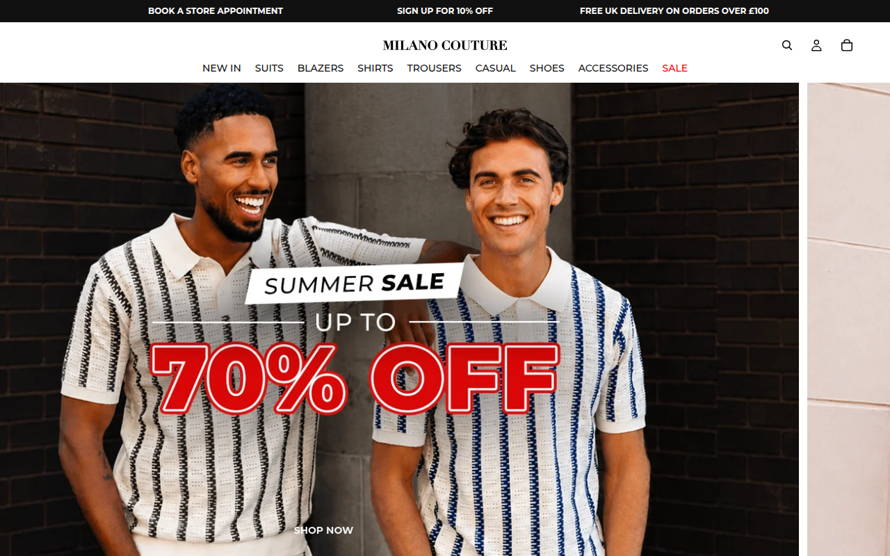 Screenshot van milanocouture.com