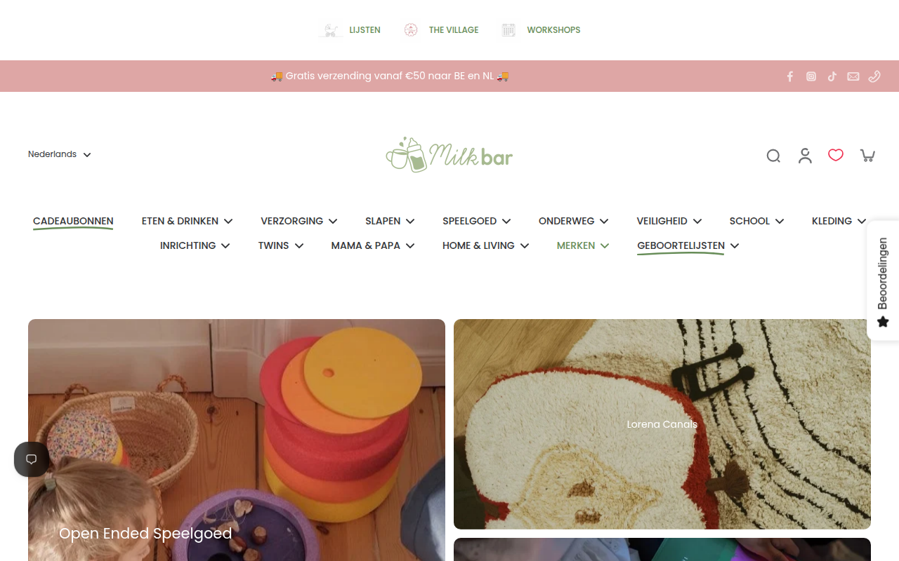 Screenshot van milk-bar.nl