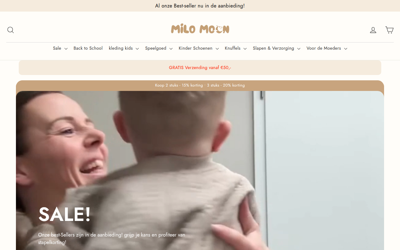 Screenshot van milo-moon.nl