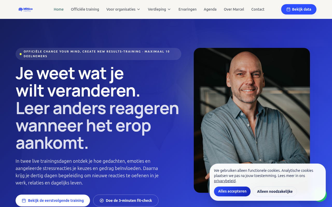Screenshot van miltico.nl