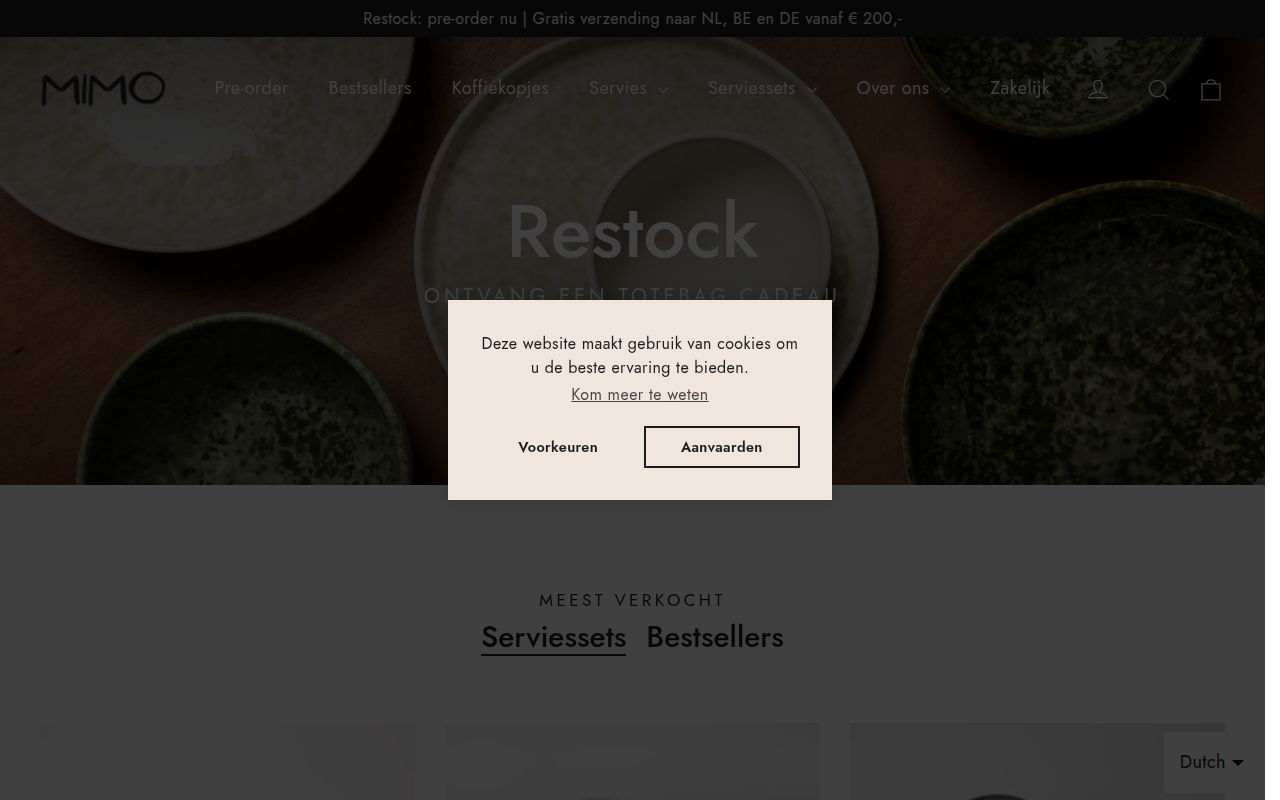 Screenshot van mimohomeware.com