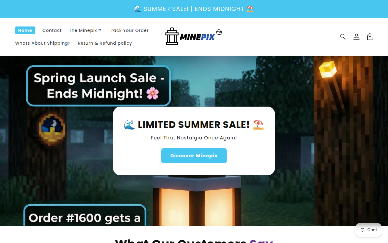 Screenshot van minepix.store