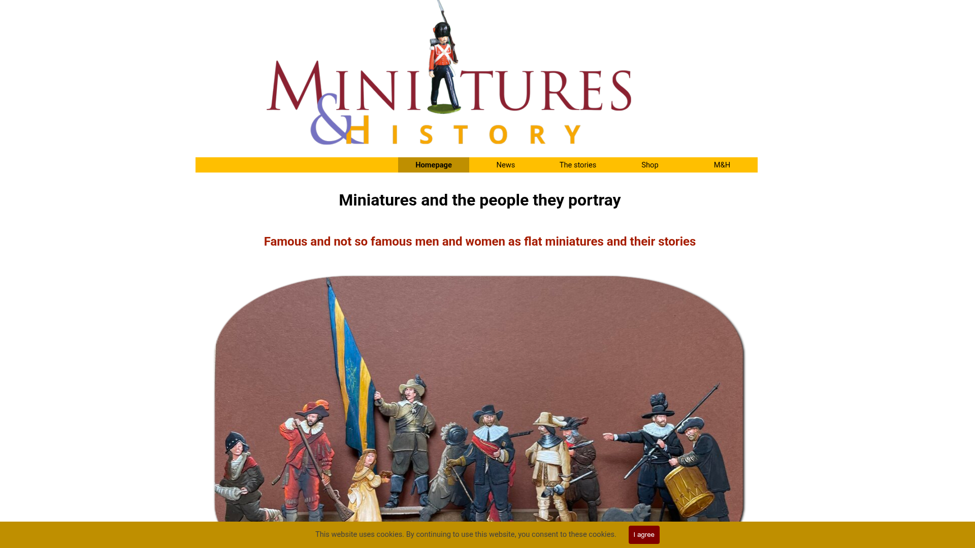 Screenshot van miniaturesandhistory.com