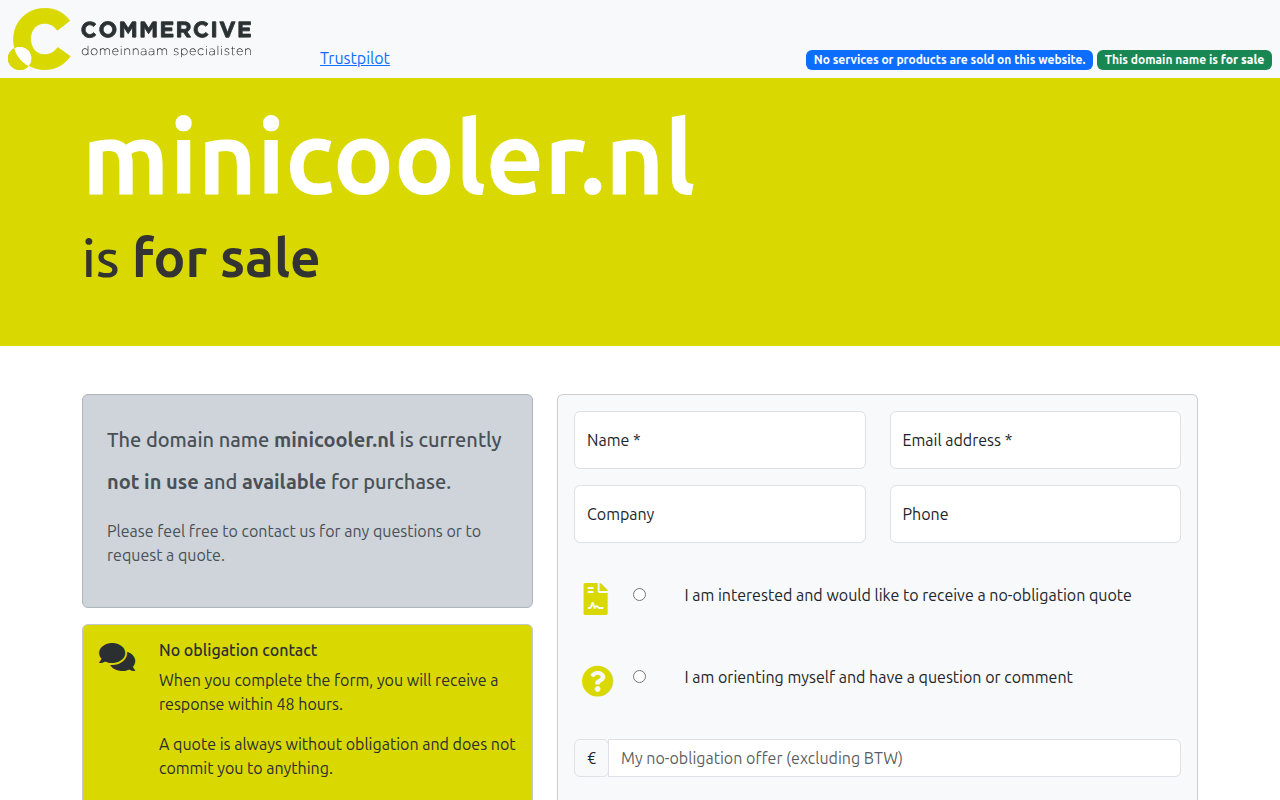 Screenshot van minicooler.nl