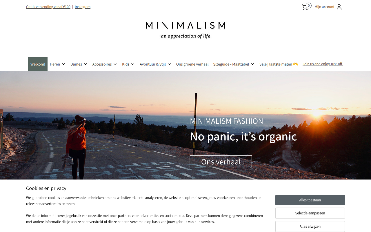 Screenshot van minimalismfashion.nl