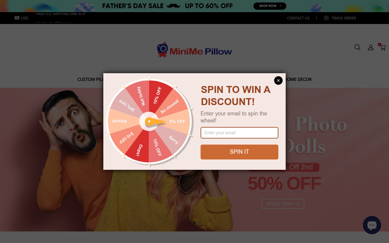 Screenshot van minimepillow.com