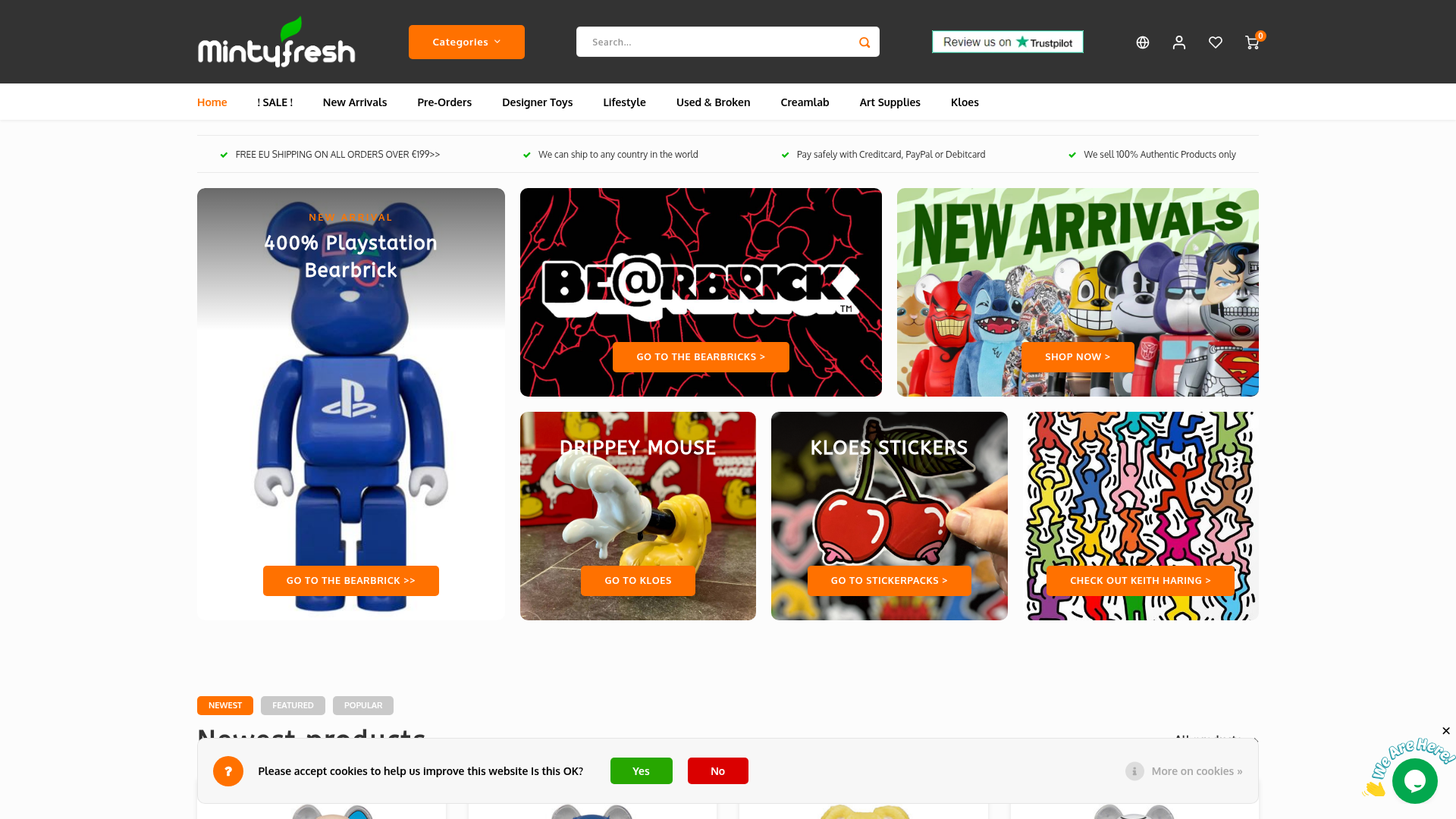 Screenshot van mintyfresh.eu