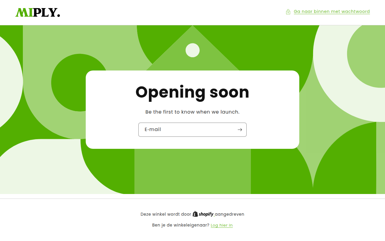 Screenshot van miply.nl