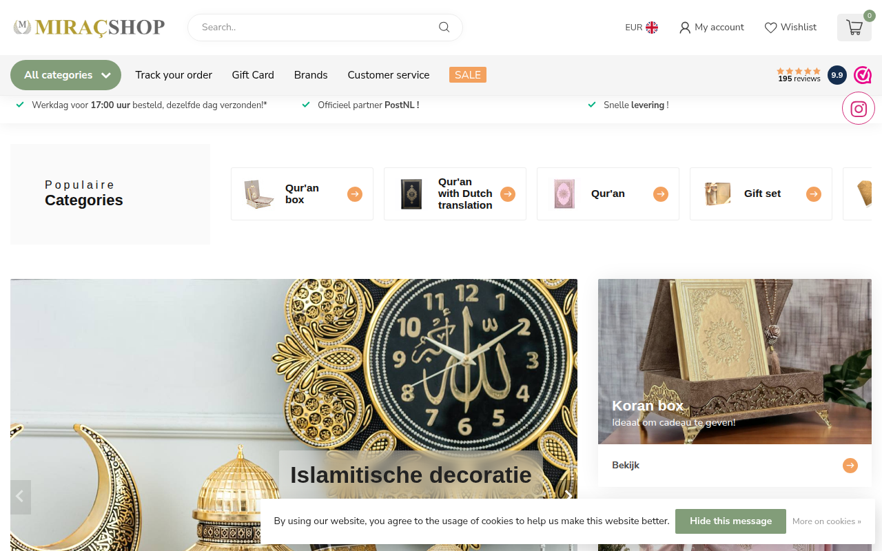 Screenshot van miracshop.nl