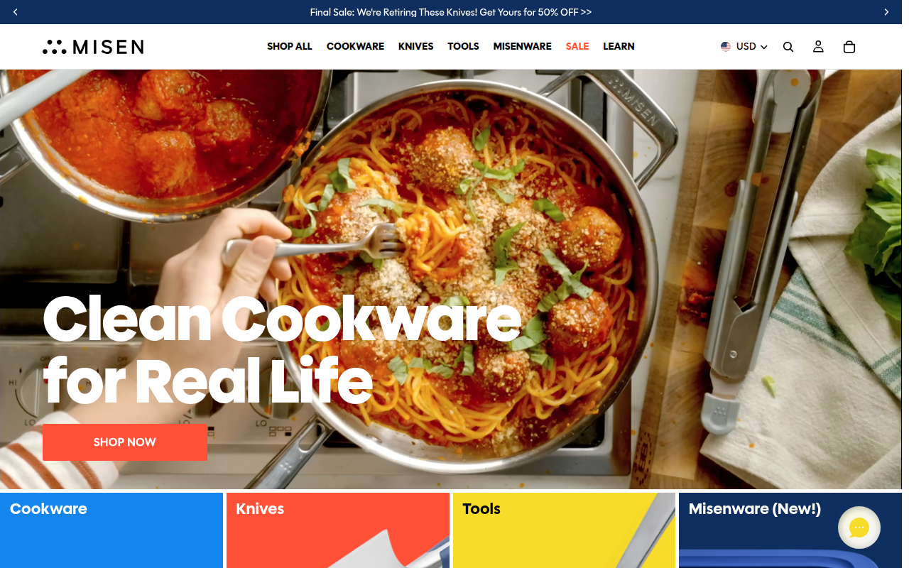 Screenshot van misen.com