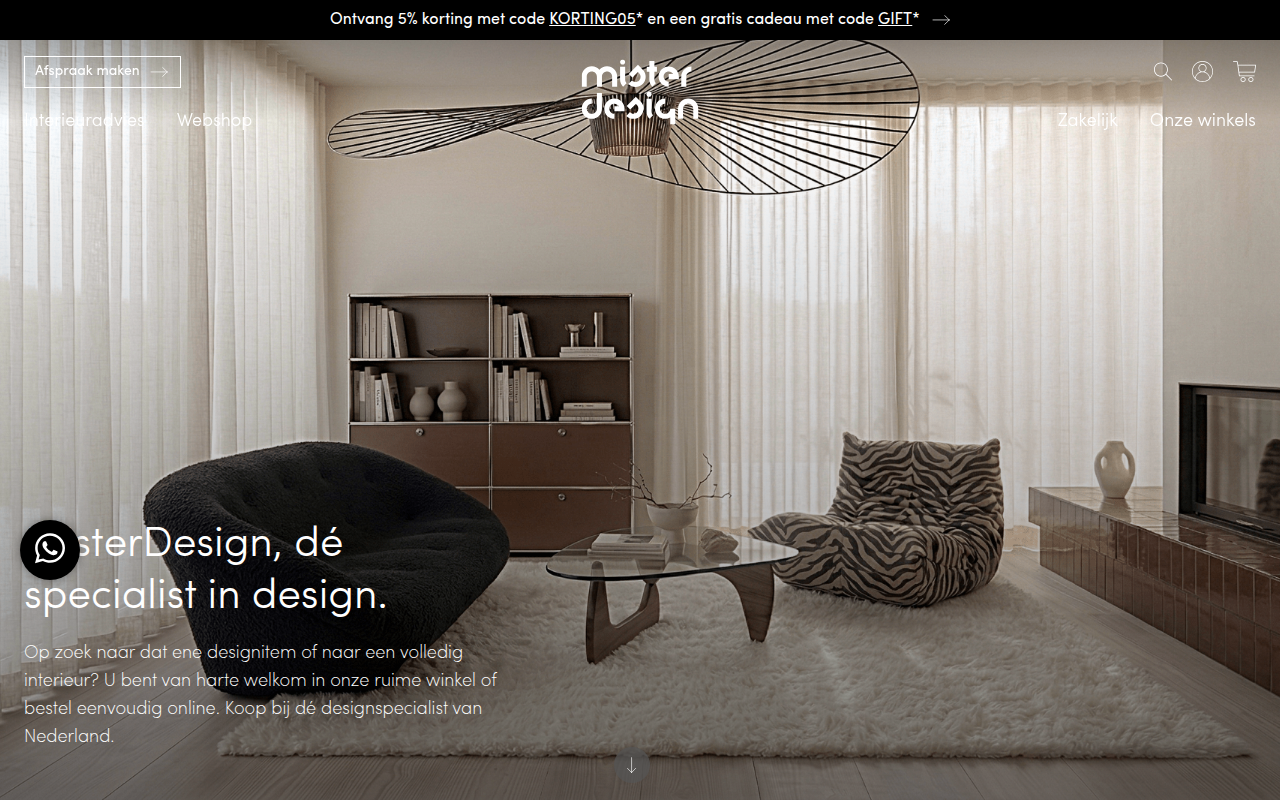 Screenshot van misterdesign.nl