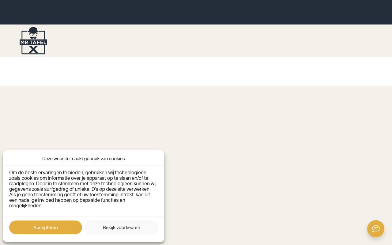 Screenshot van mistertafel.nl