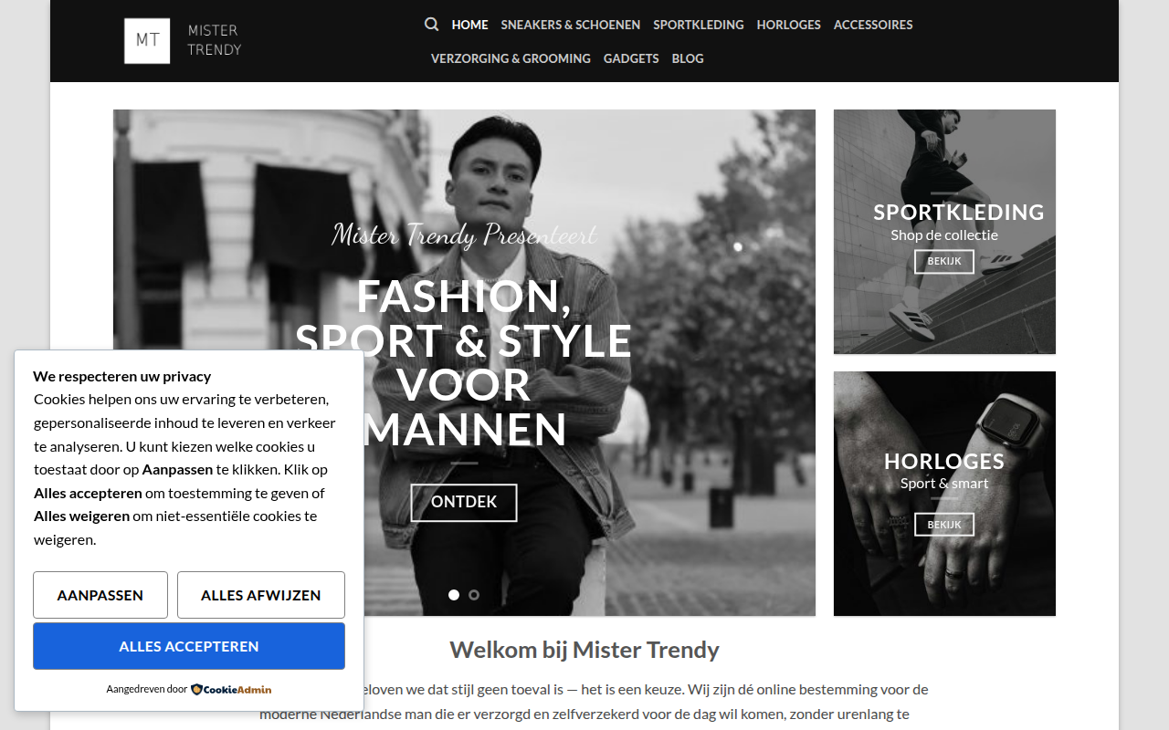 Screenshot van mistertrendy.nl