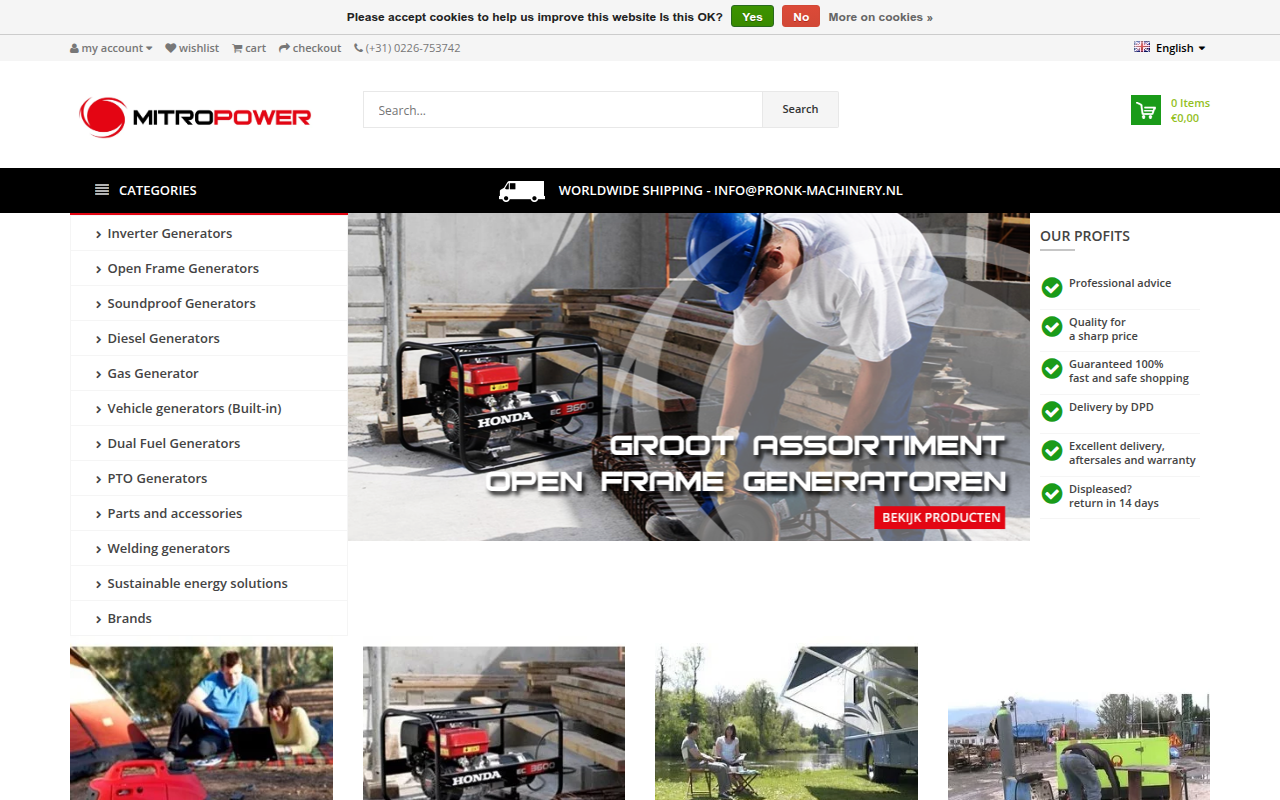 Screenshot van mitropower.com