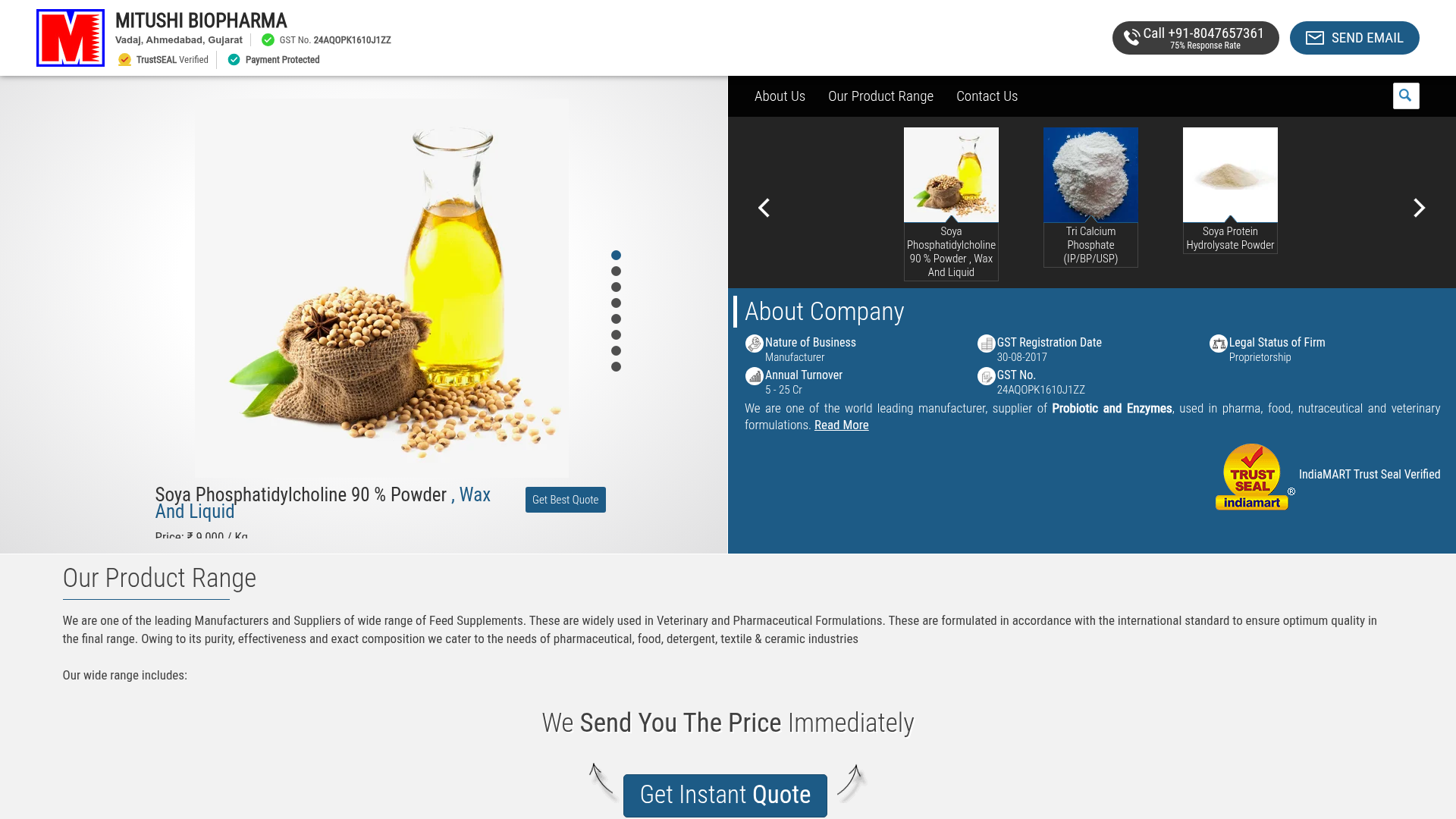 Screenshot van mitushipharma.com