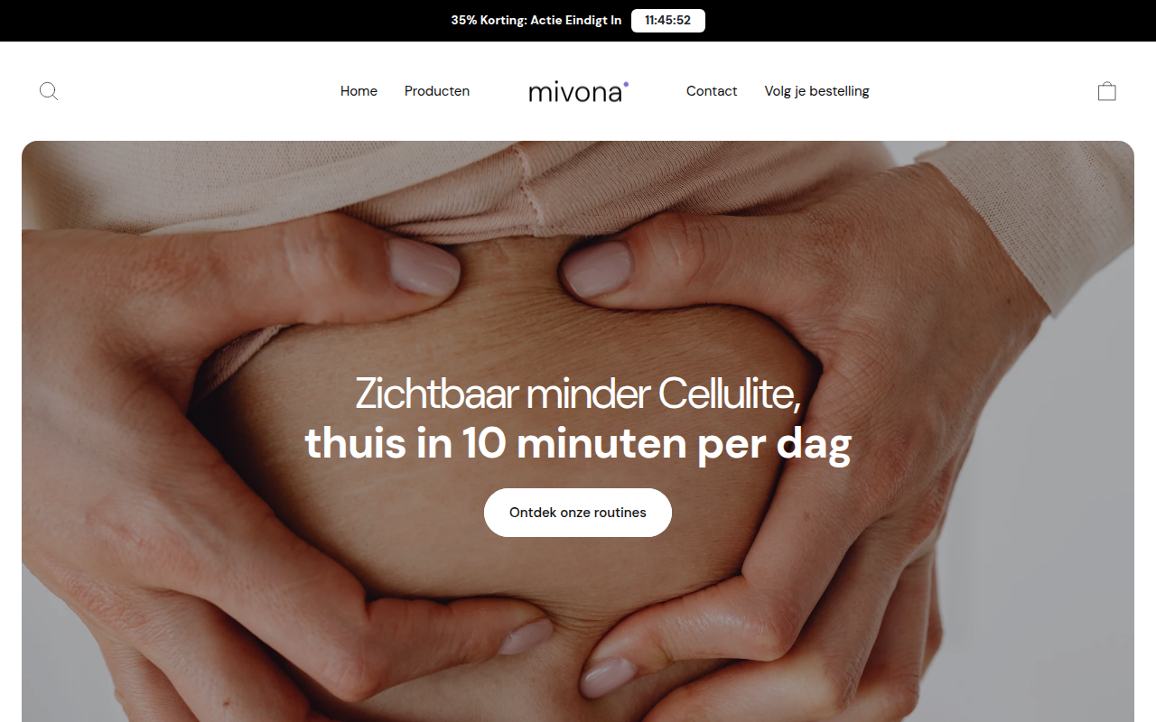 Screenshot van mivona.nl