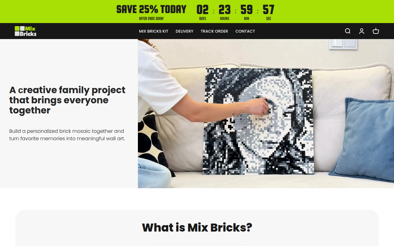 Screenshot van mixbricks.store