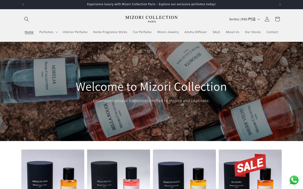 Screenshot van mizoricollection.com