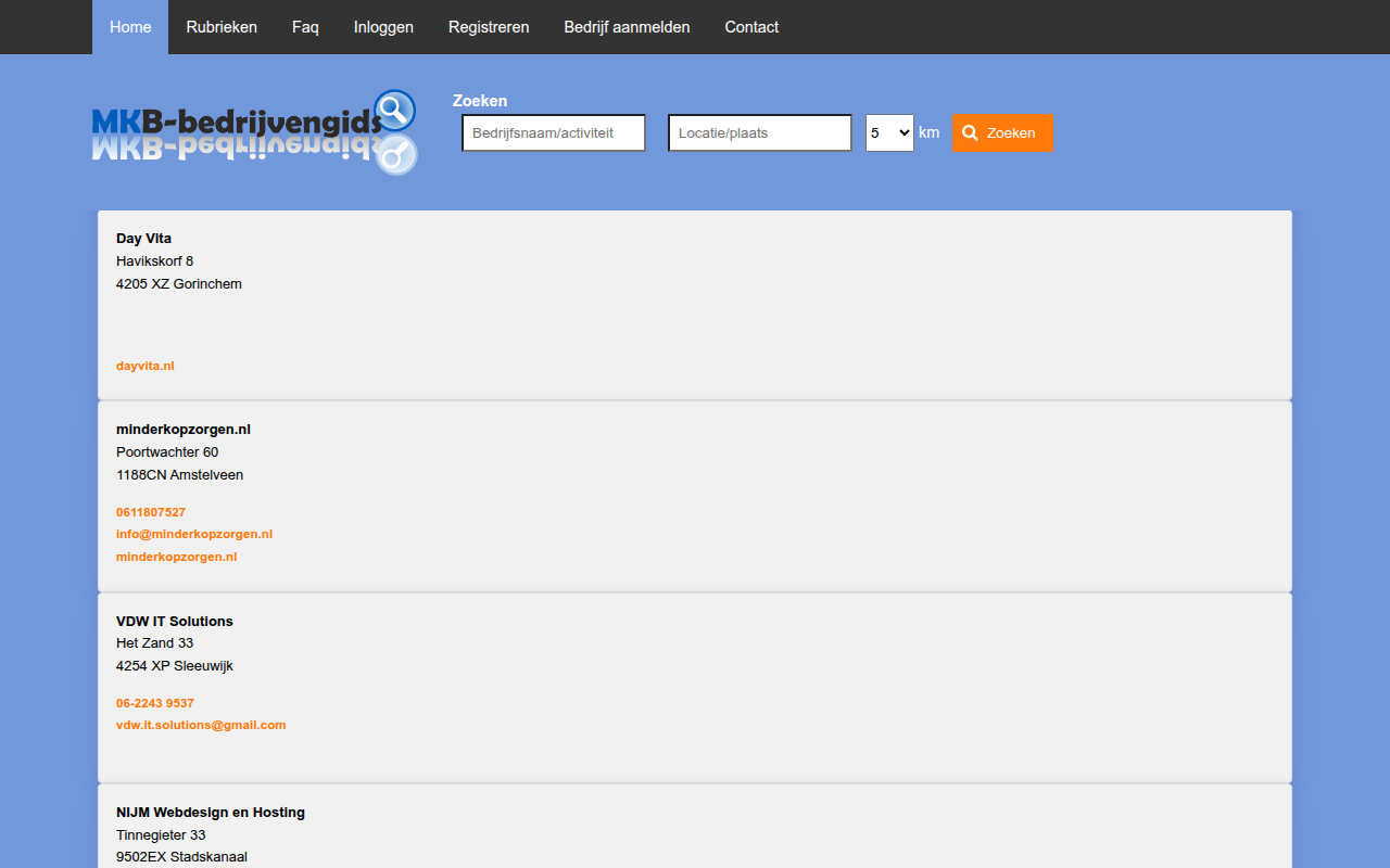 Screenshot van www.mkb-bedrijvengids.nl