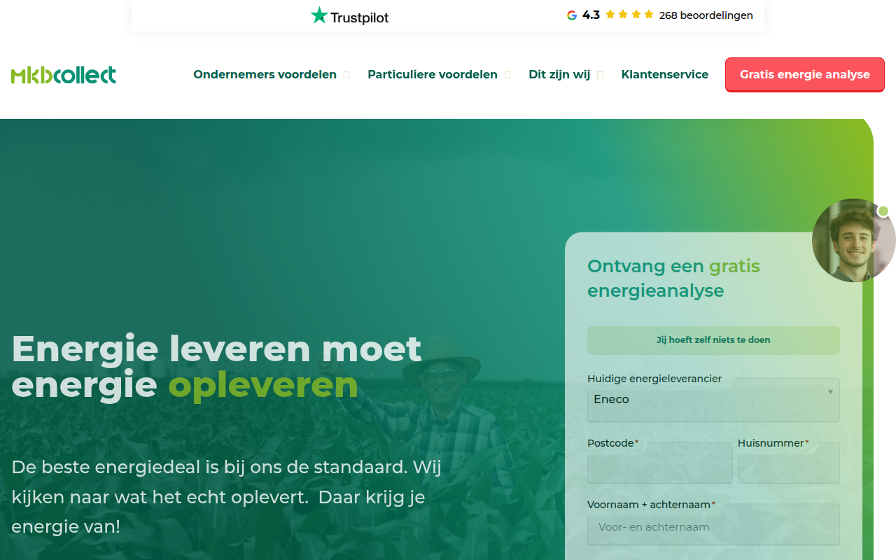Screenshot van mkbcollect.nl