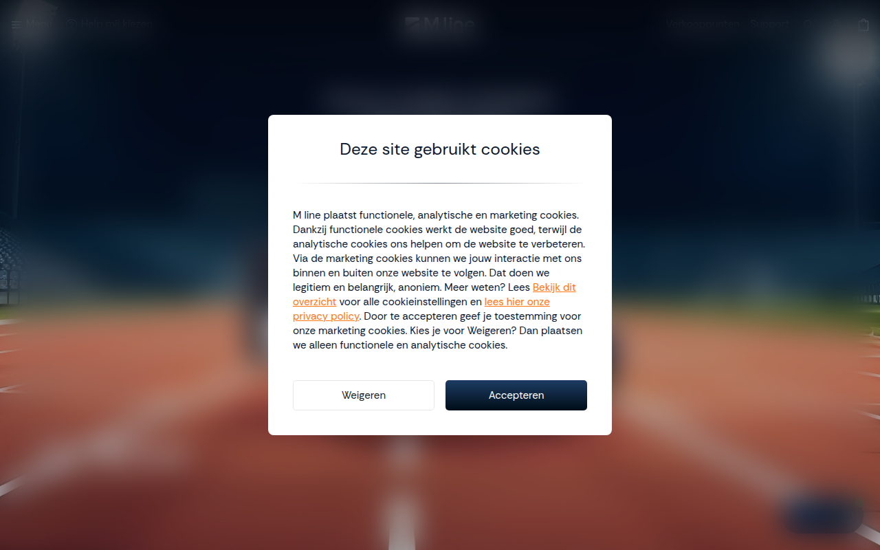 Screenshot van mline.nl