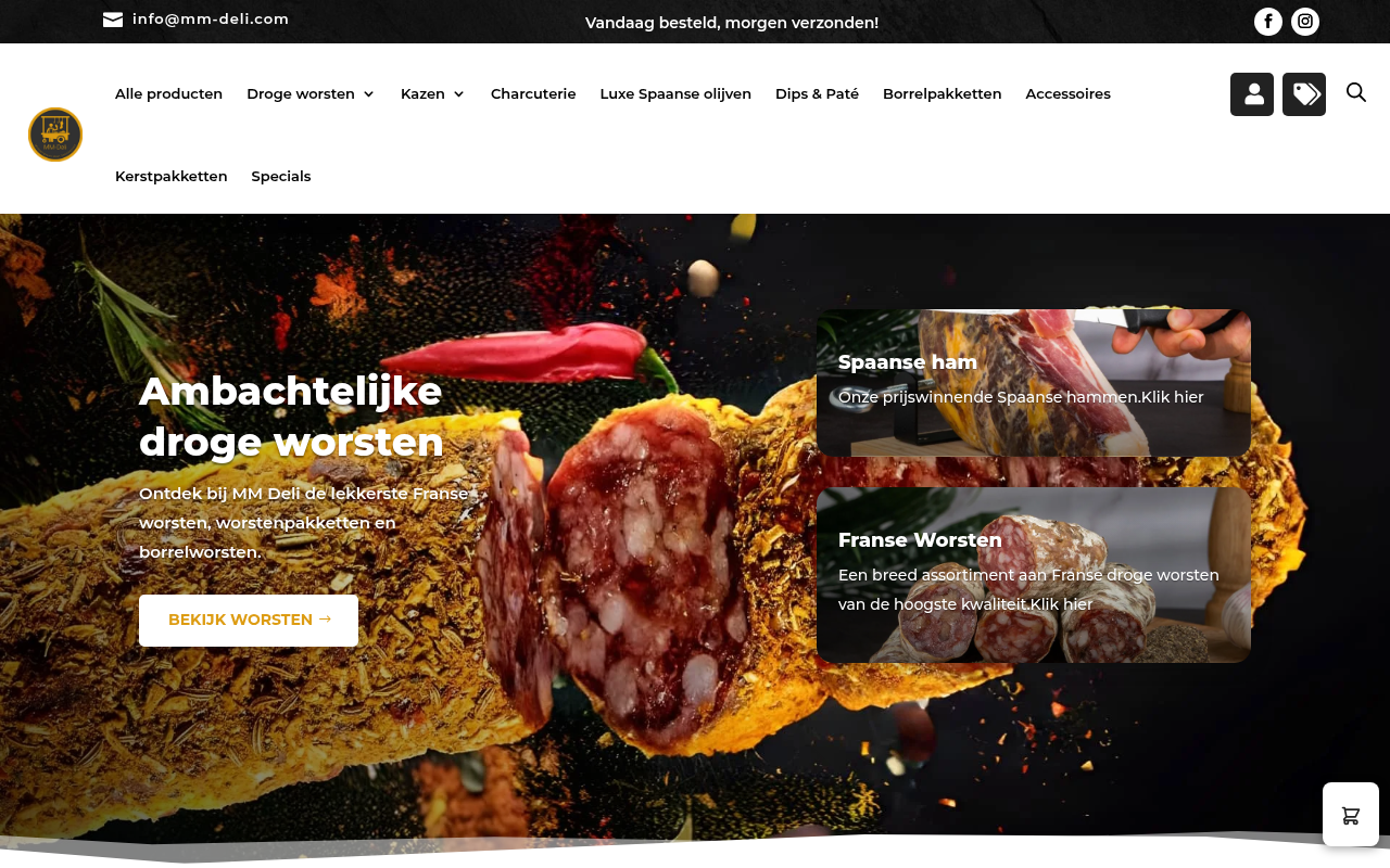 Screenshot van mm-deli.com
