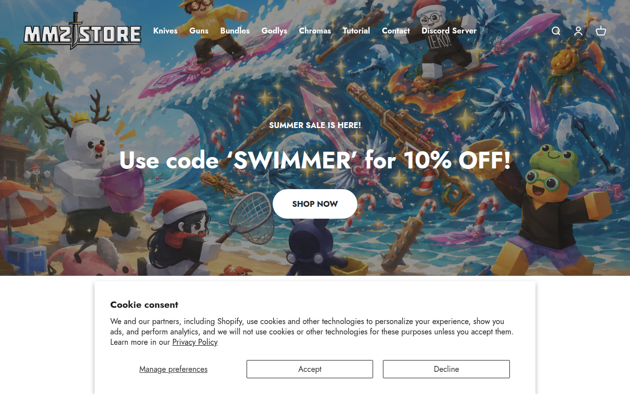 Screenshot van mm2store.com