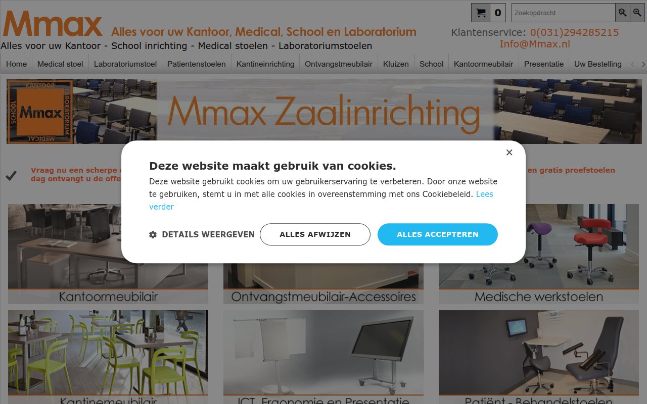 Screenshot van mmax.nl