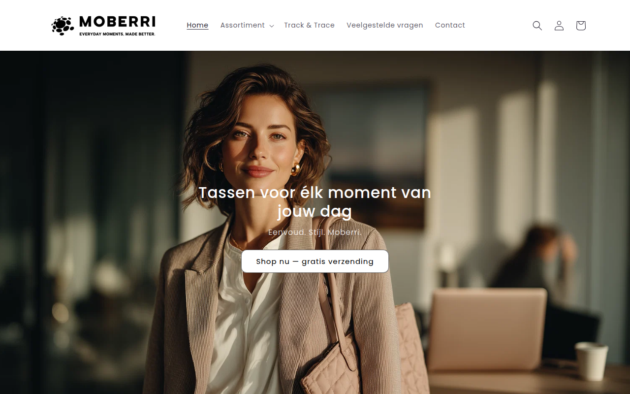 Screenshot van moberri.nl