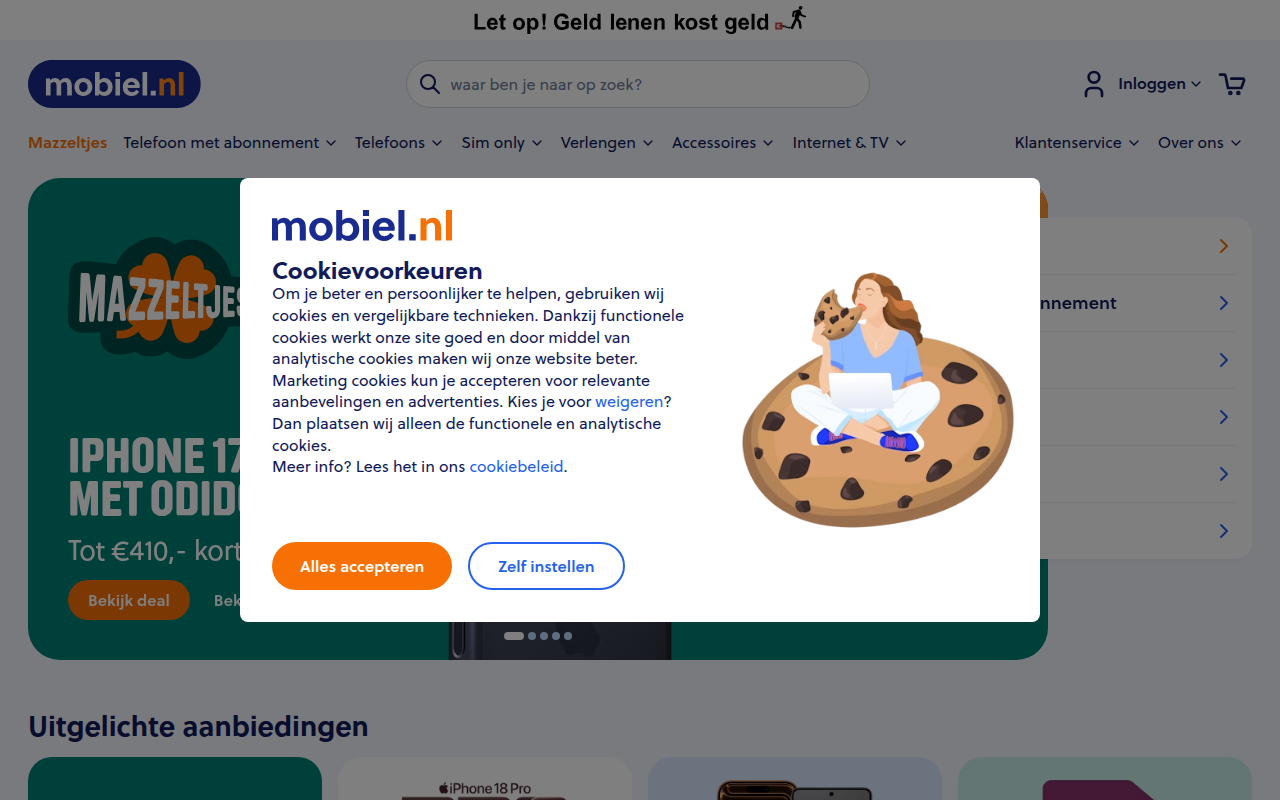 Screenshot van mobiel.nl
