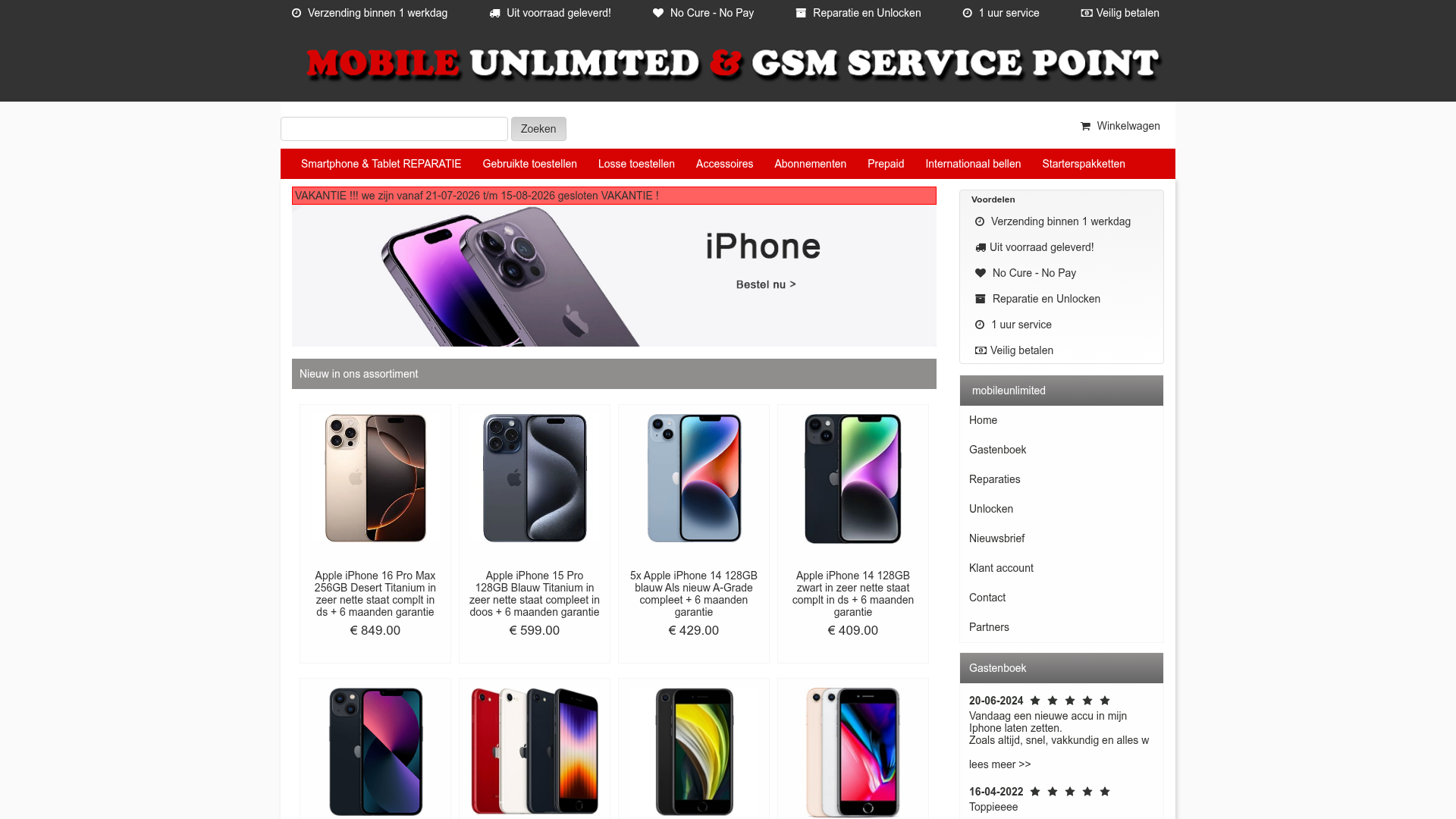 Screenshot van mobileunlimited.nl