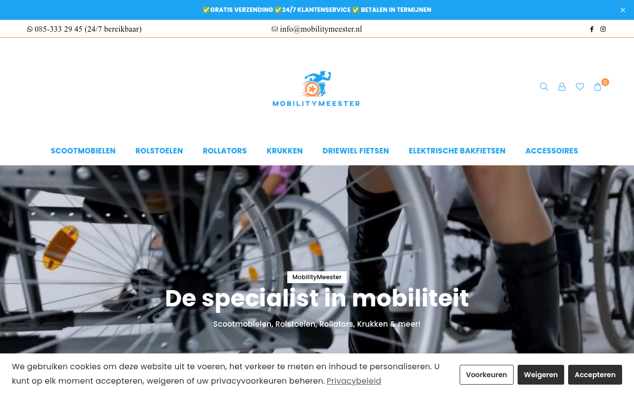 Screenshot van mobilitymeester.nl