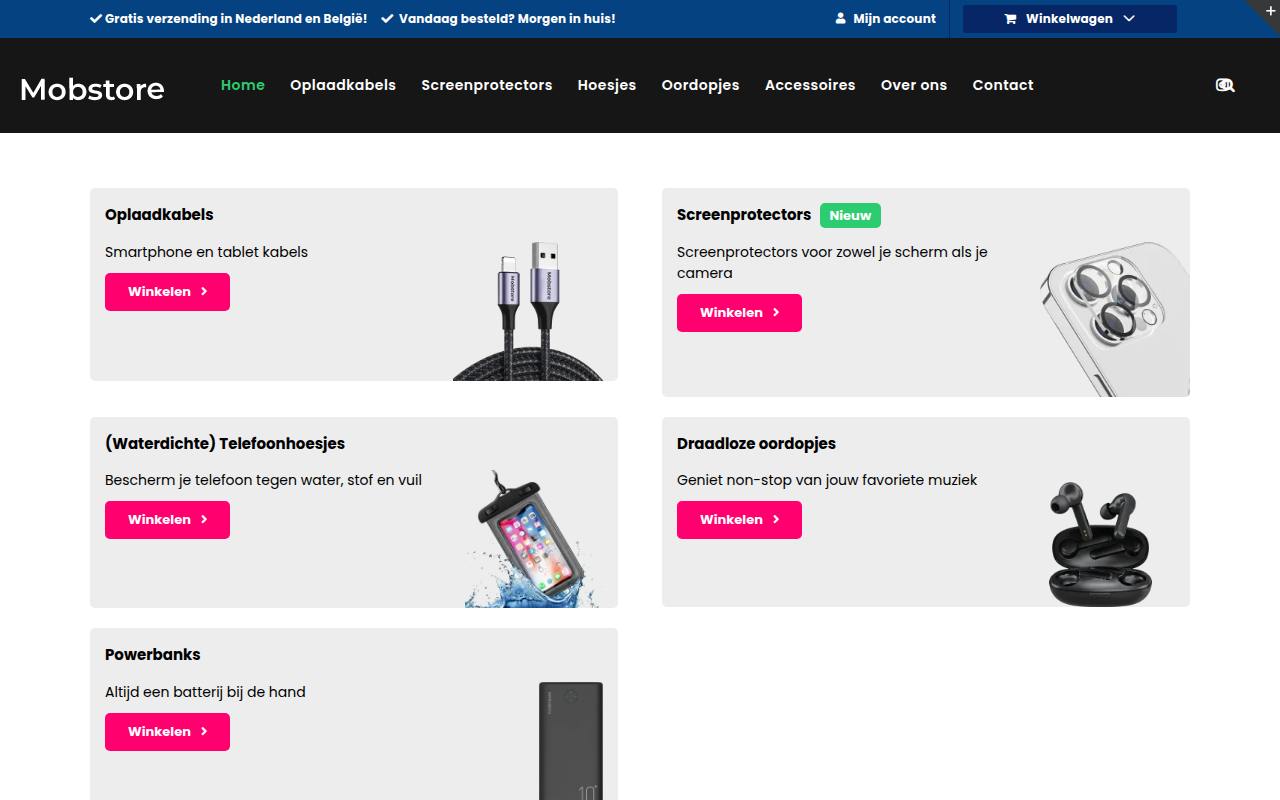 Screenshot van mobstore.nl