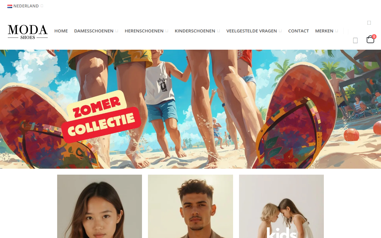 Screenshot van modashoes.nl
