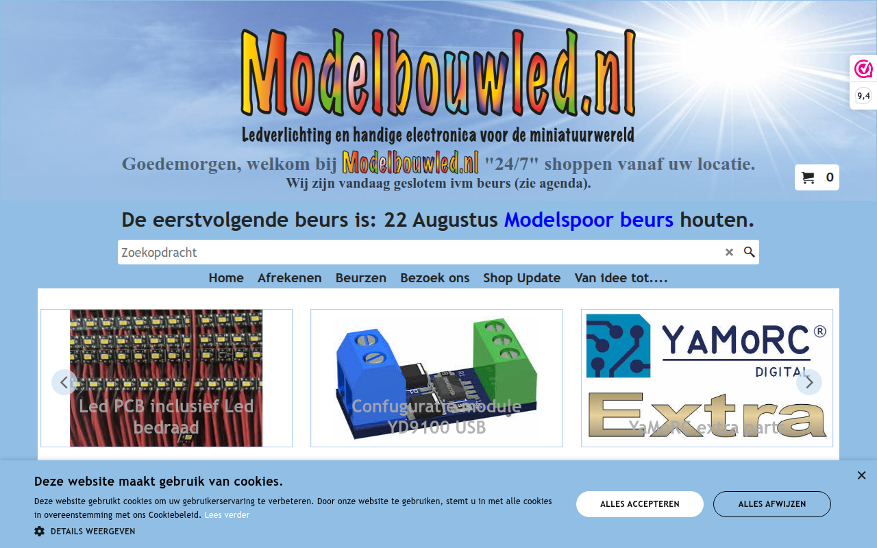 Screenshot van modelbouwled.nl