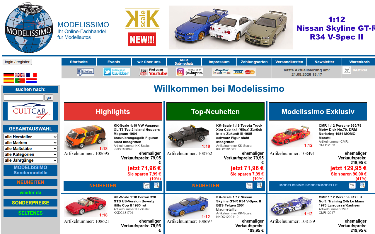 Screenshot van modelissimo.eu
