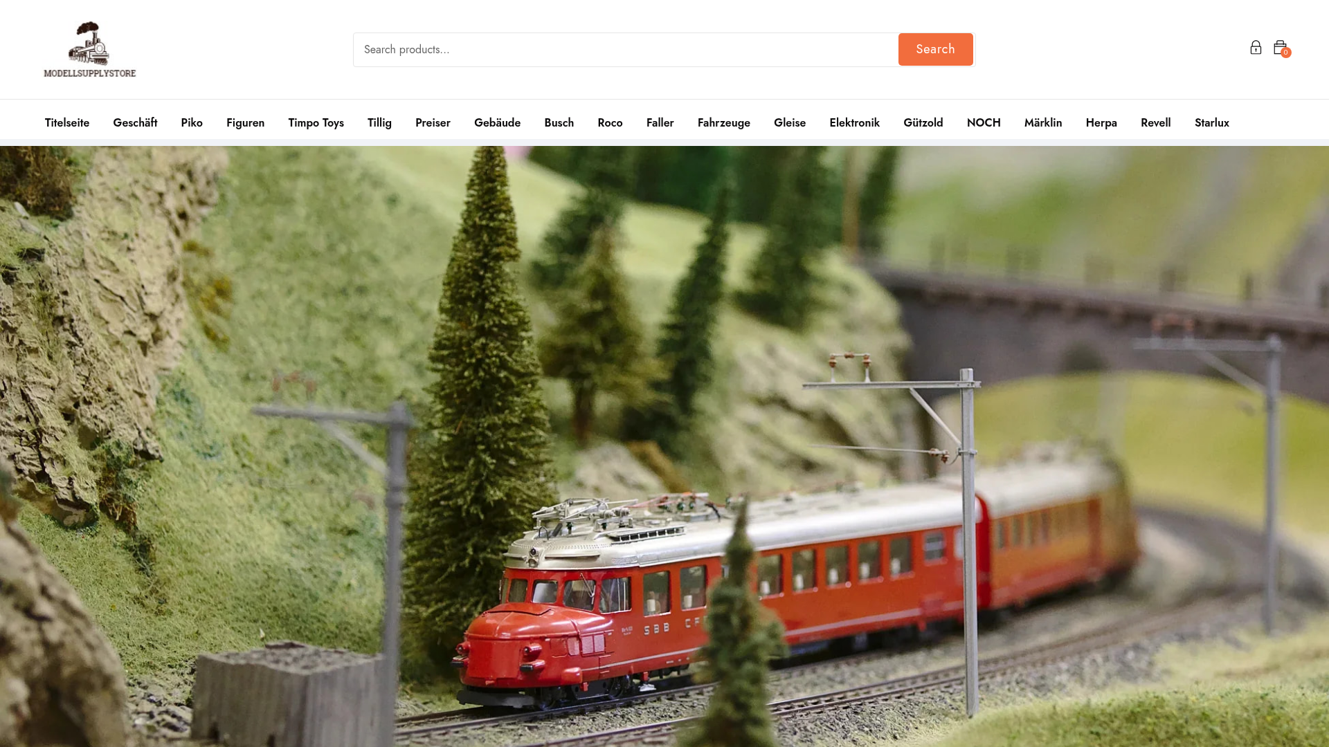 Screenshot van modellsupplystore.com