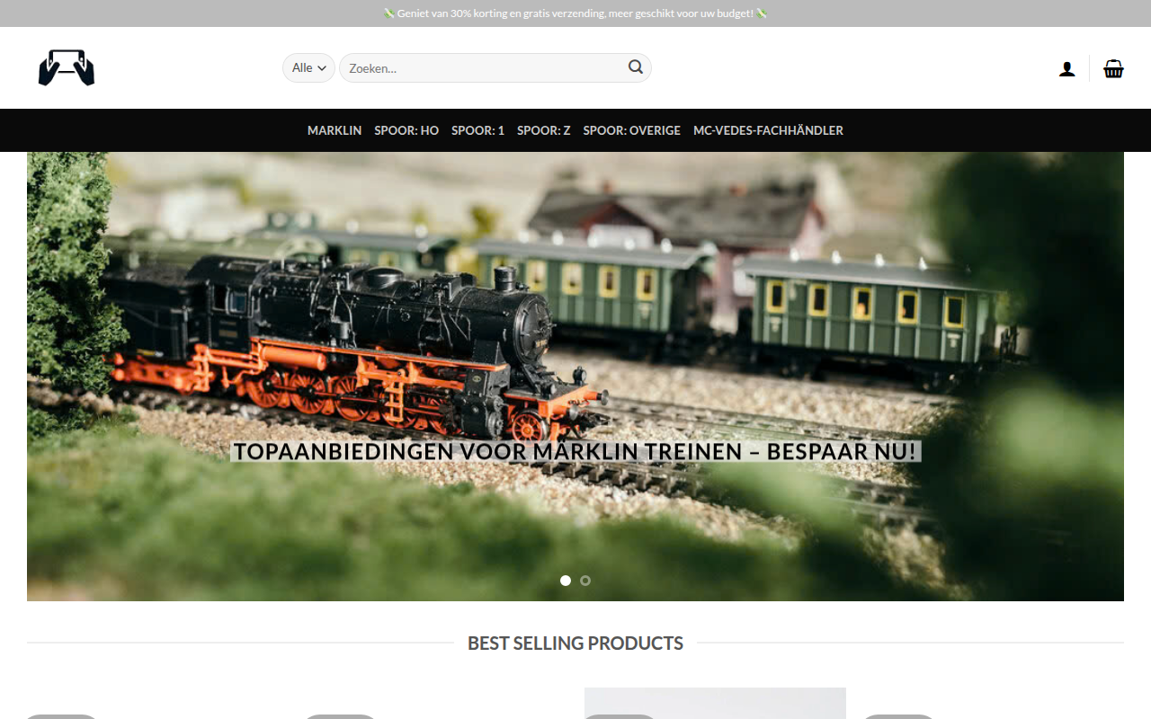 Screenshot van modelmarklin.com