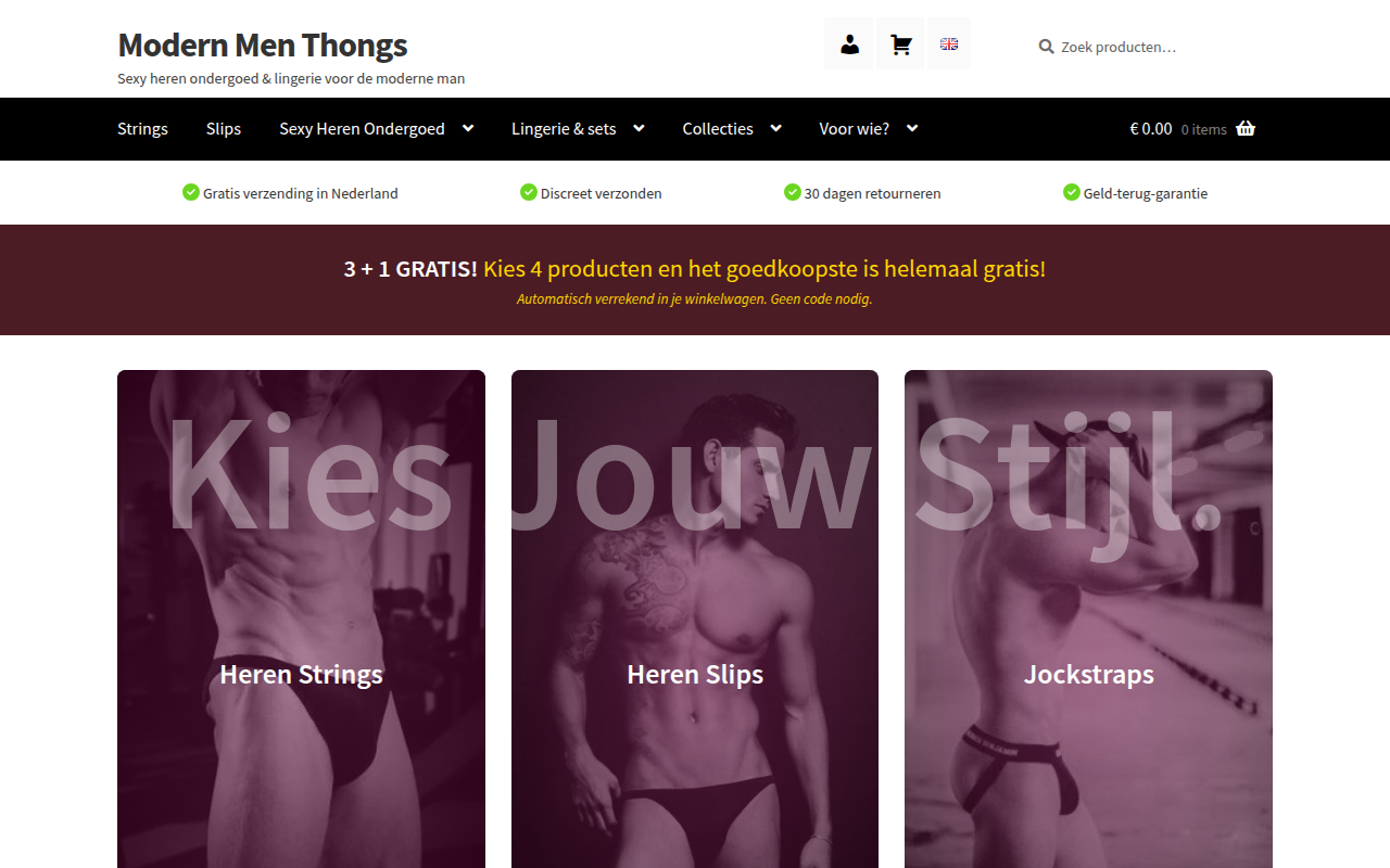 Screenshot van modernmenthongs.nl