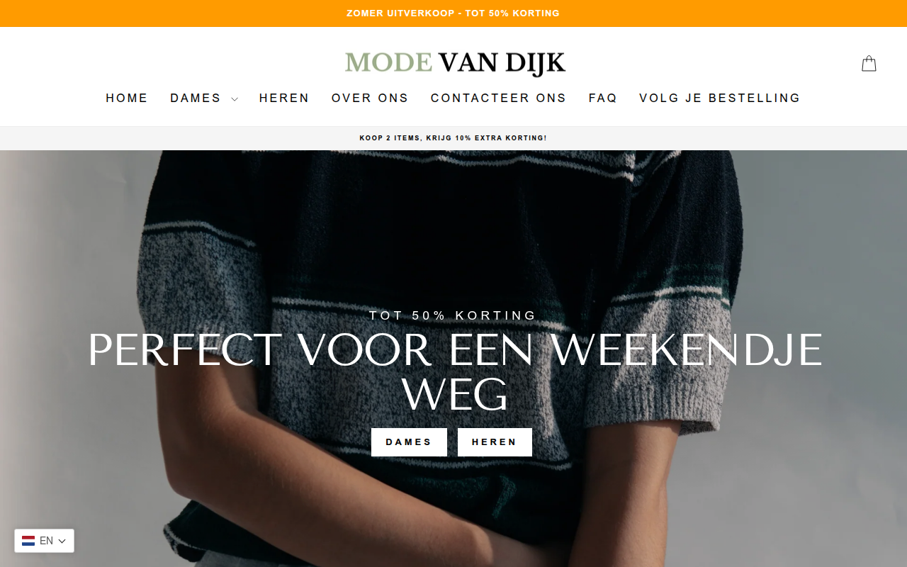 Screenshot van modevandijk.nl