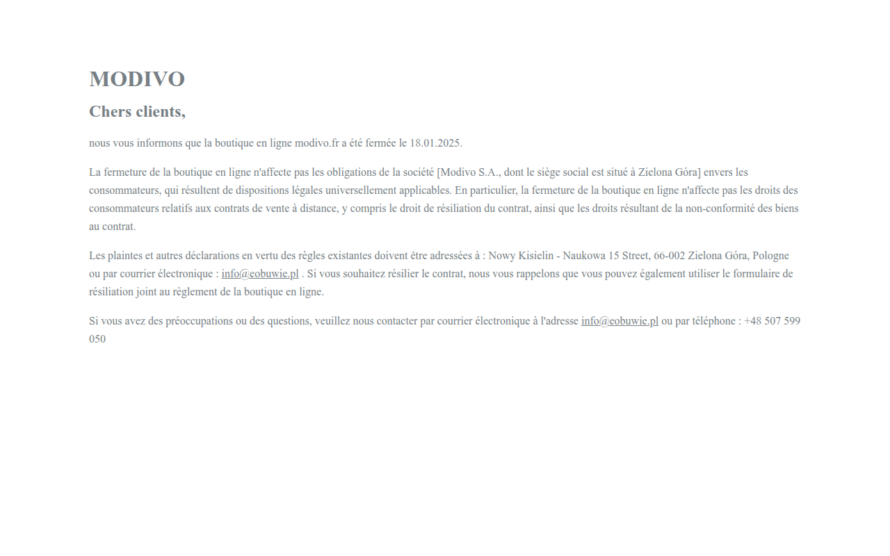 Screenshot van modivo.fr