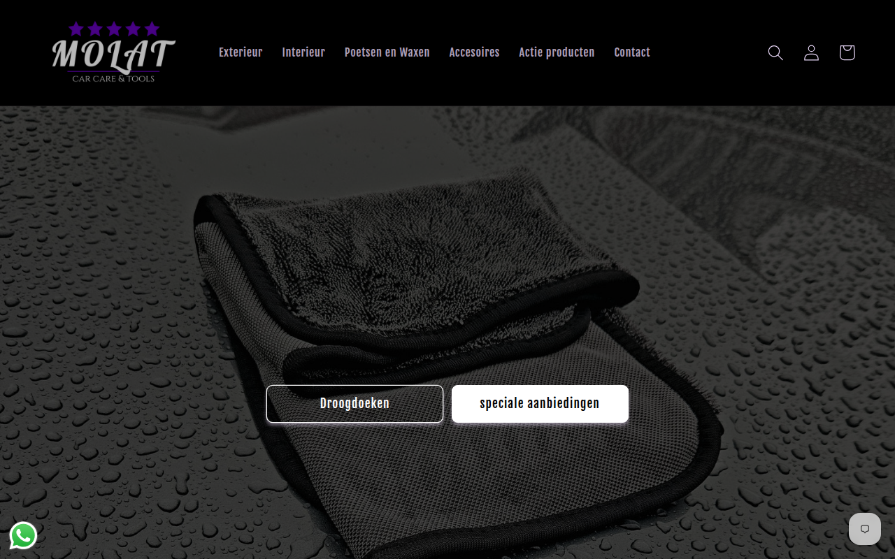 Screenshot van molat.shop