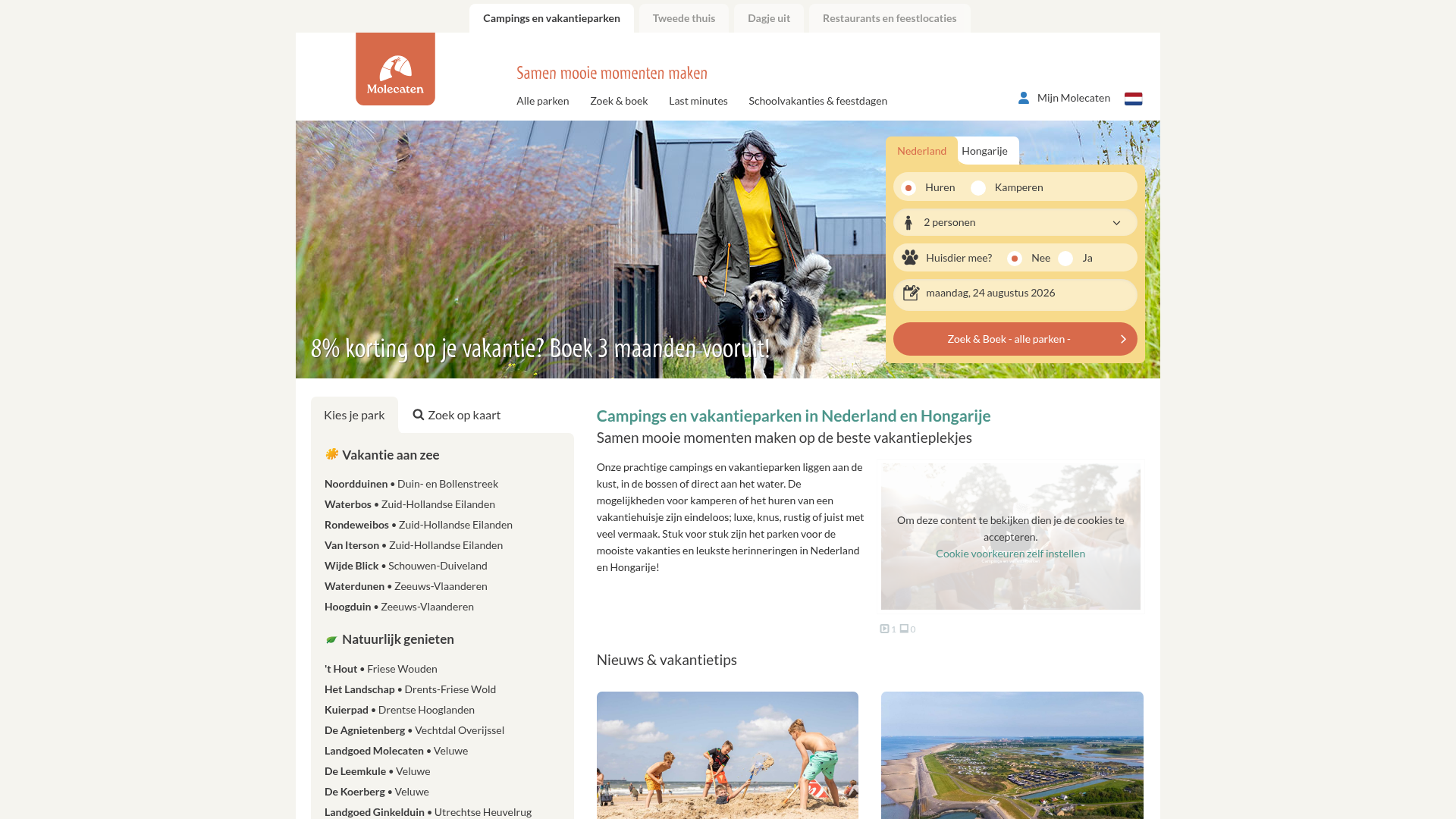Screenshot van molecaten.nl