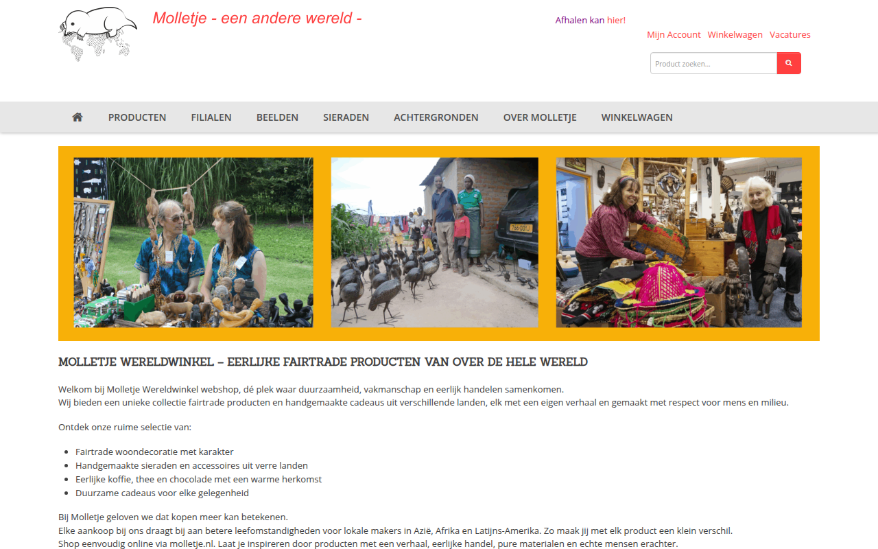 Screenshot van molletje.nl