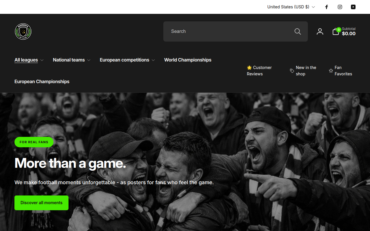 Screenshot van momentsoffame.com
