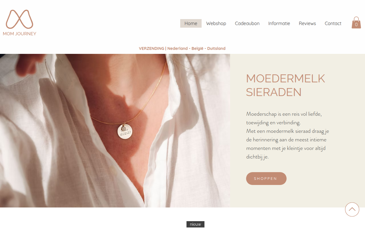 Screenshot van momjourney.nl
