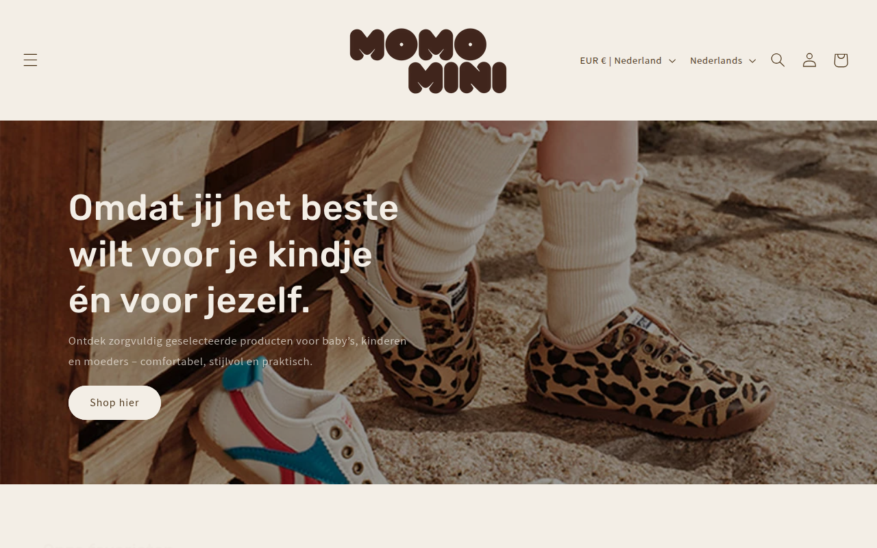 Screenshot van momomini.nl