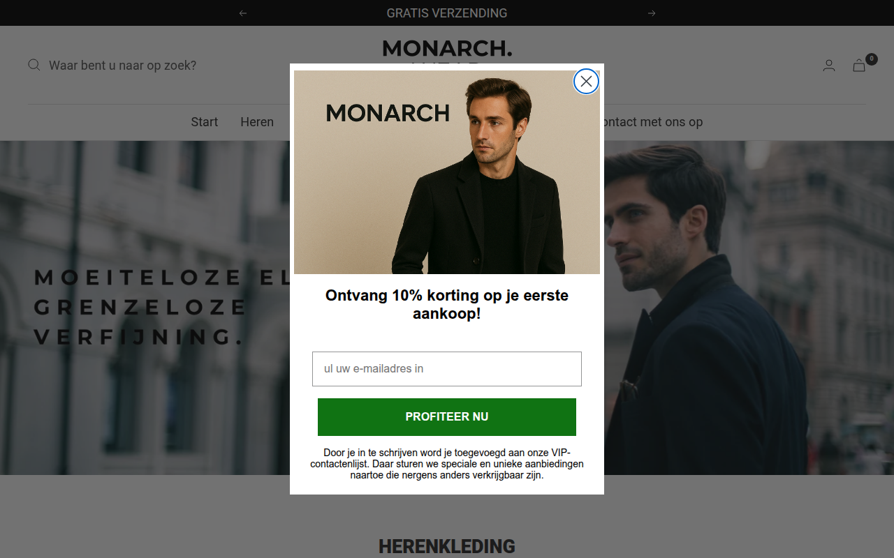 Screenshot van monarch-wear.com